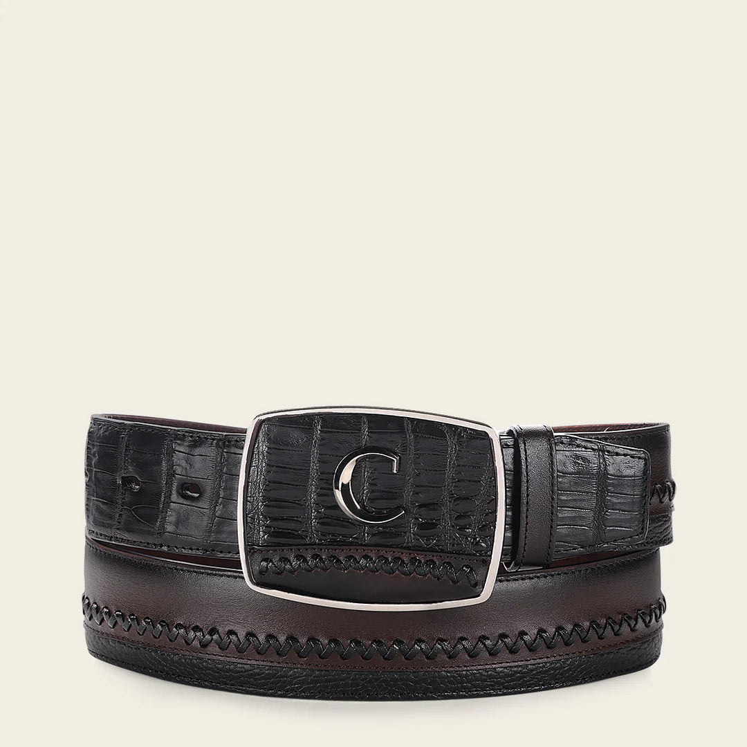 CV502FC - Cuadra Black Casual Fashion Fuscus Leather Belt for Men