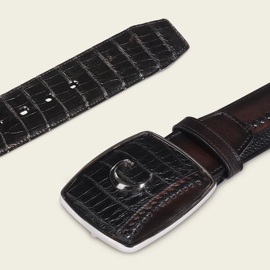 CV502FC - Cuadra black casual fashion fuscus leather belt for men