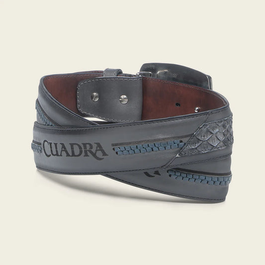 CV507PH - Cuadra black casual fashion python skin belt for men