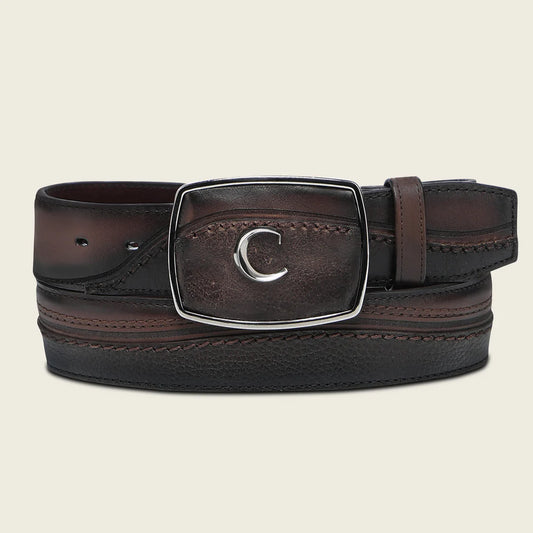 CV511RS - Cuadra chocolate casual fashion cowhide leather belt for men