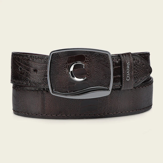 CV513AP - Cuadra Chocolate Western Fashion Ostrich Leg Belt for Men
