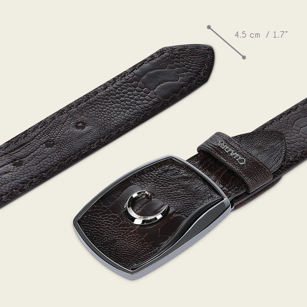 CV513AP - Cuadra Chocolate Western Fashion Ostrich Leg Belt for Men