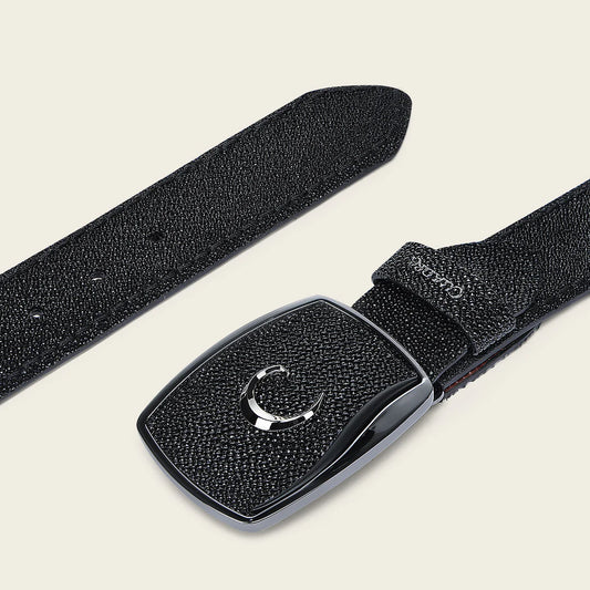 CV513MA - Cuadra Black Western Fashion Stingray Belt for Men