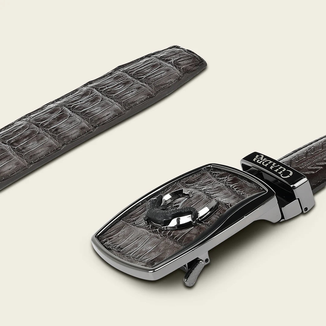 CV516FY - Cuadra Gray Western Fashion Caiman Belt for Men
