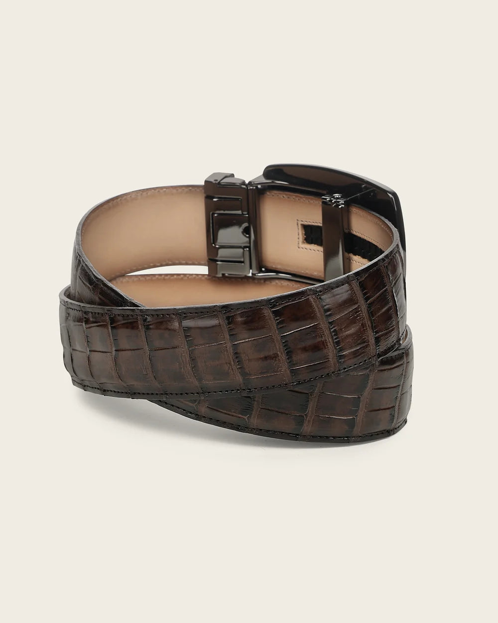 CV520AL - Cuadra chocolate alligator leather belt for men