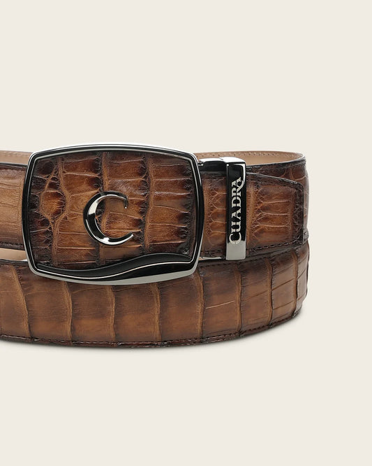 CV520AL - Cuadra honey alligator leather belt for men