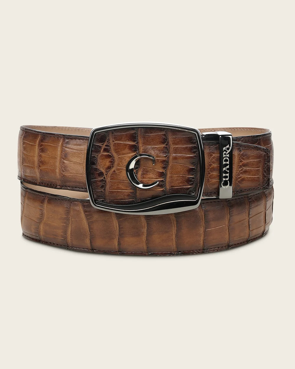 CV520AL - Cuadra honey alligator leather belt for men