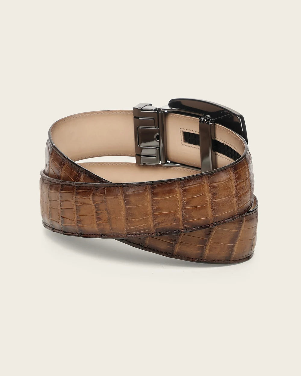 CV520AL - Cuadra honey alligator leather belt for men