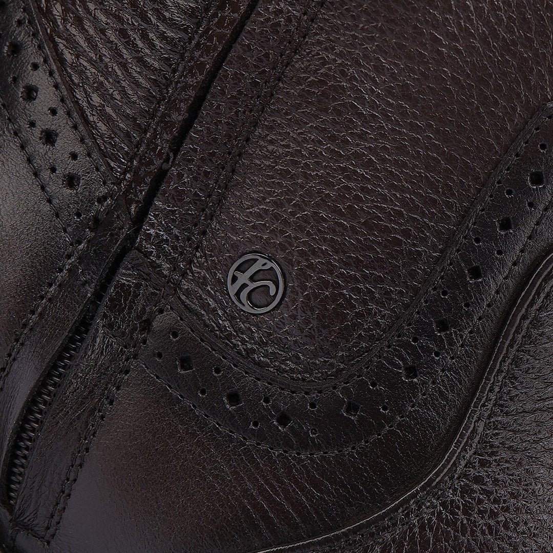 G03VNTS - Franco Cuadra chocolate leather zip boots for men