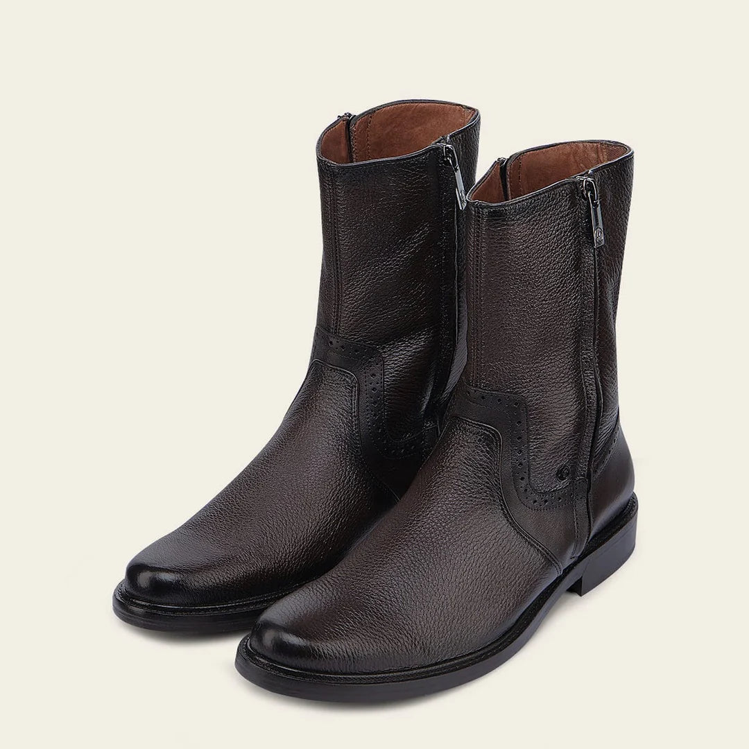 G03VNTS - Franco Cuadra chocolate leather zip boots for men