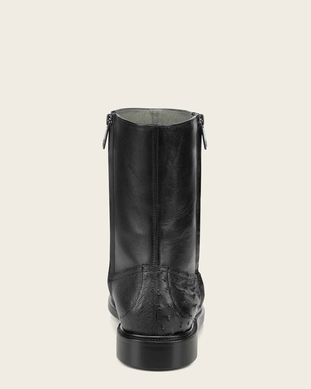 G10AVTS - Franco Cuadra black dress casual ostrich leather zip ankle boots for men
