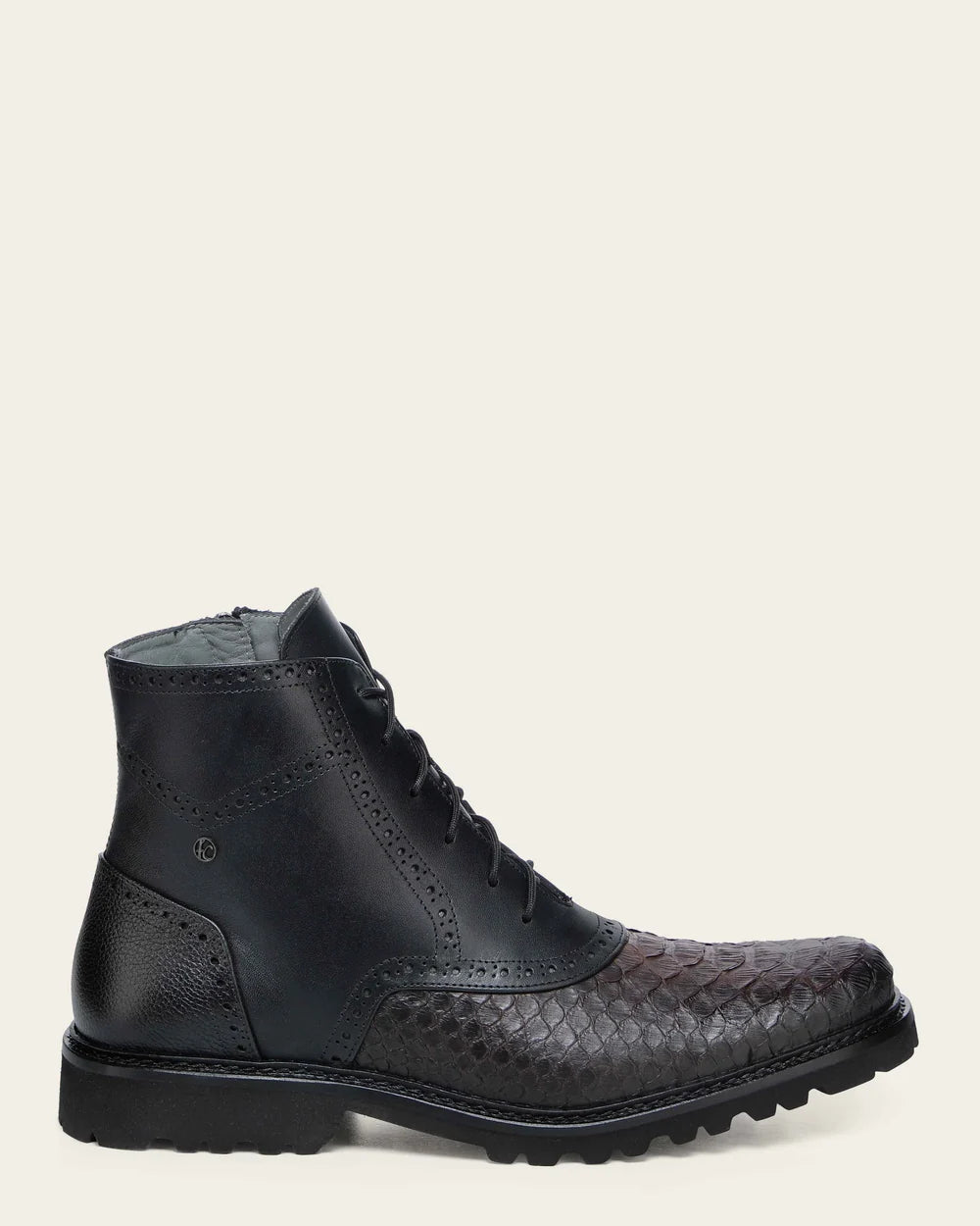G12PBTS - Franco Cuadra black dress python boots for men