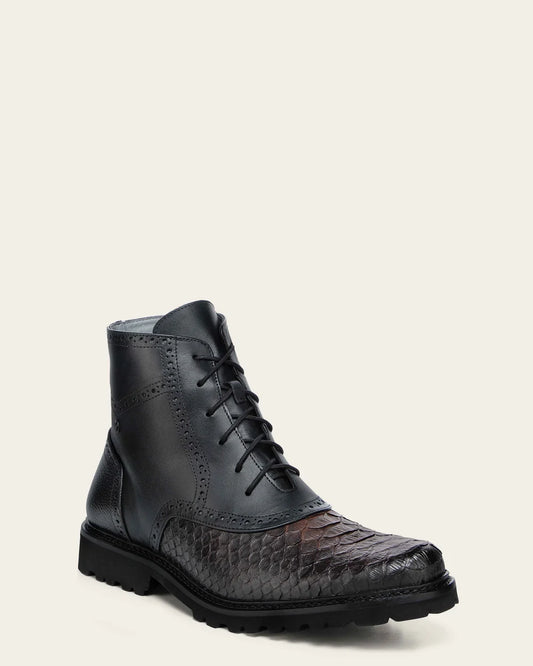 G12PBTS - Franco Cuadra black dress python boots for men