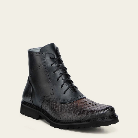 G12PBTS - Franco Cuadra black dress python boots for men