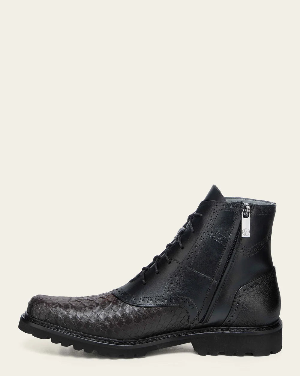 G12PBTS - Franco Cuadra black dress python boots for men