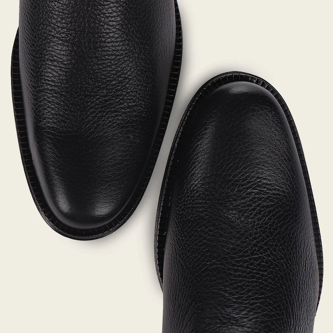 G43VNBU - Franco Cuadra Black Dress Casual Deer Leather Ankle Boots