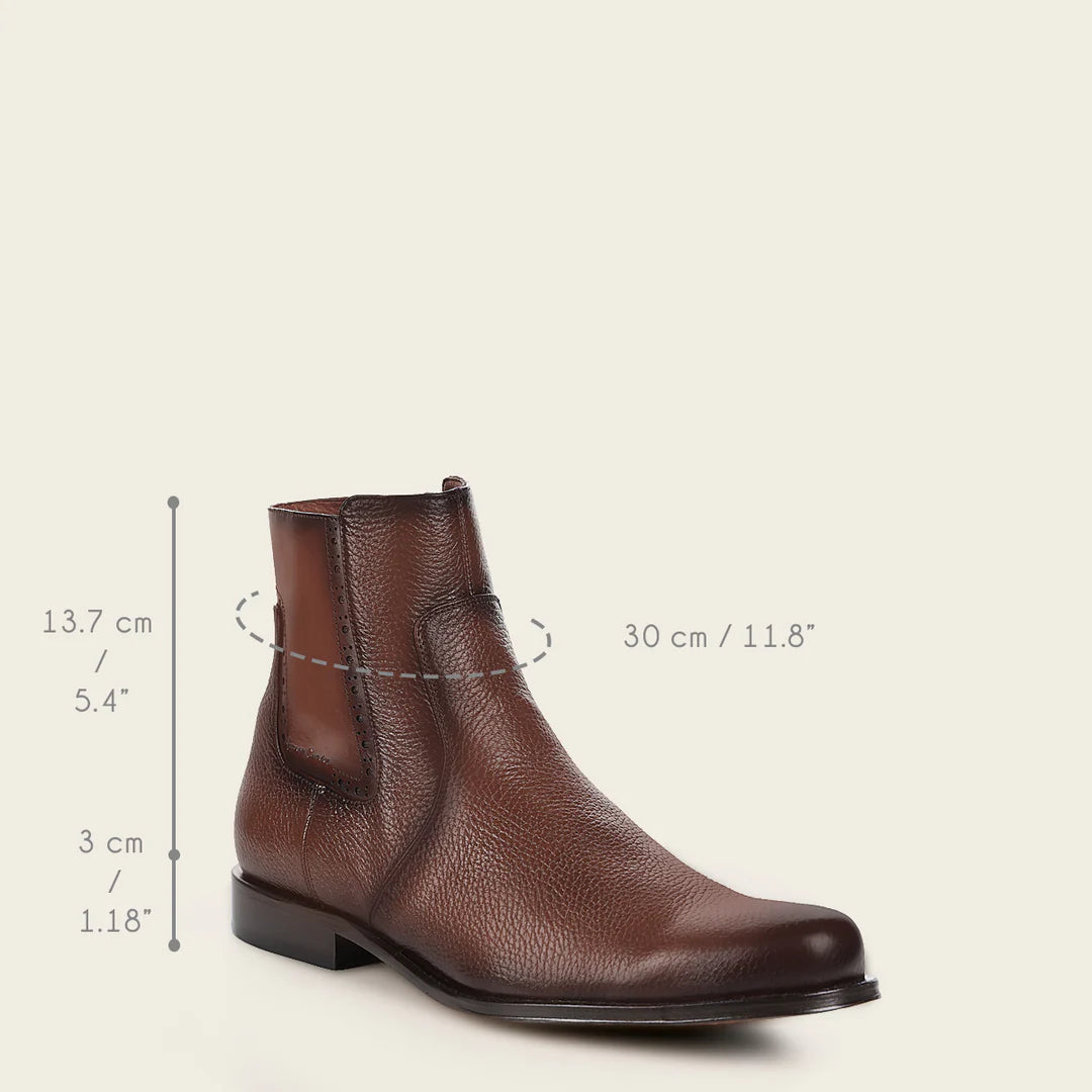 G43VNBU - Franco Cuadra Honey Dress Casual Deer Leather Ankle Boots