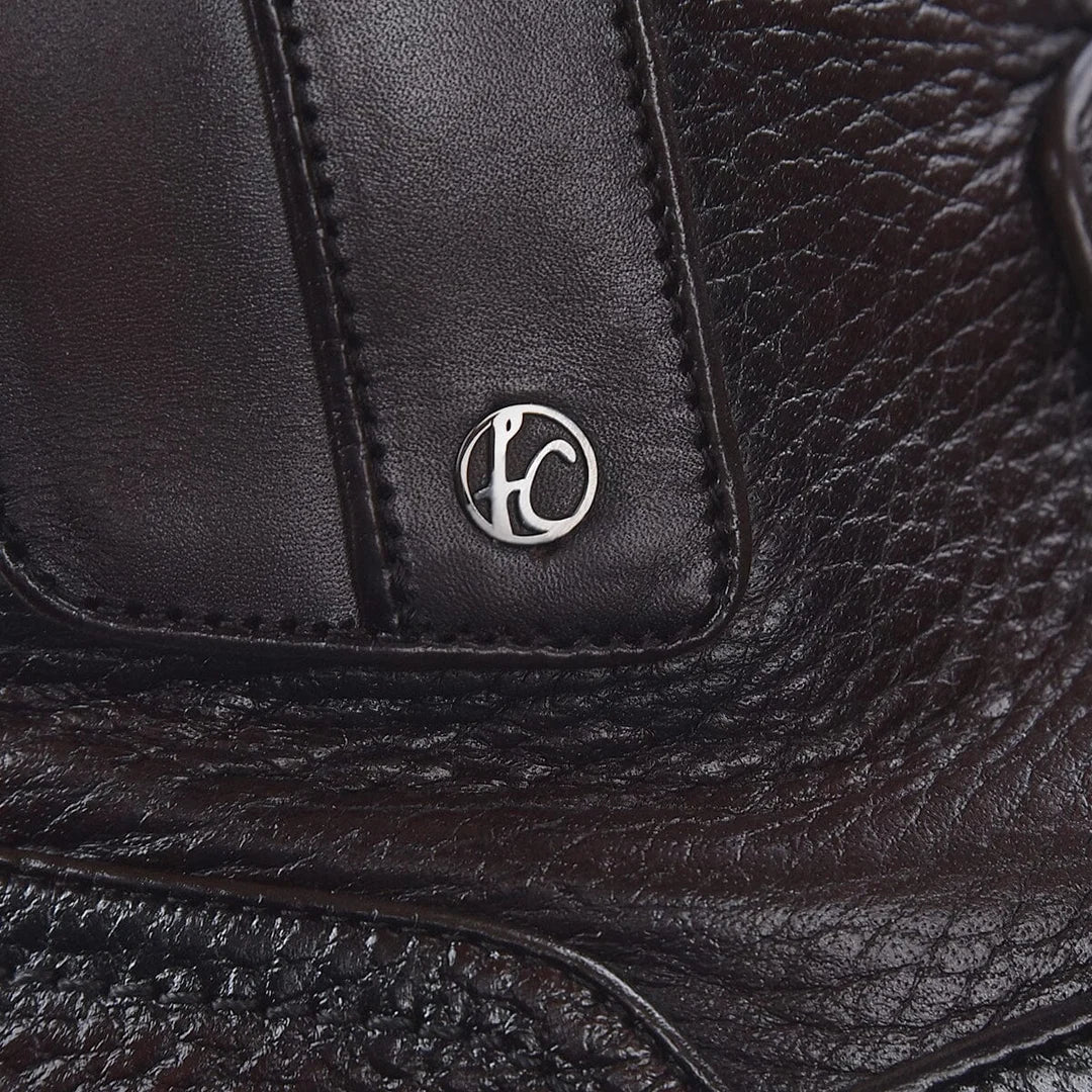 G45VNTS - Franco Cuadra Men's Brown Deer Leather Mid-Calf Zip Boots