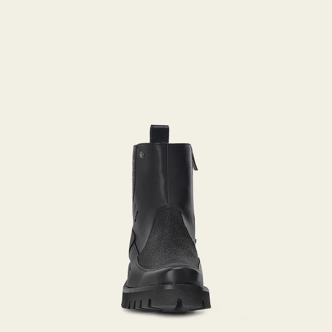 G97MTTS - Cuadra black vintage stingray booties for men