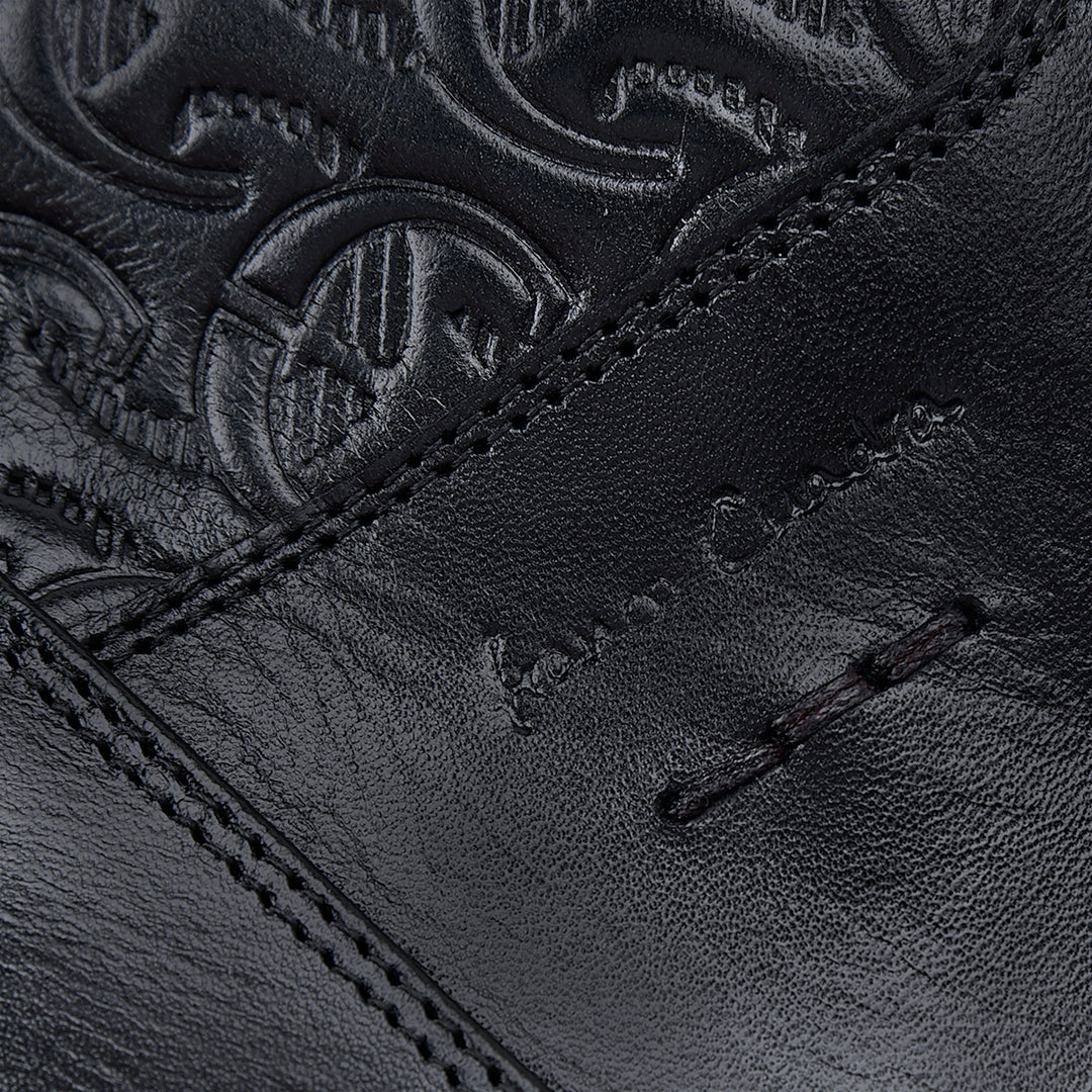 G97MTTS - Cuadra black vintage stingray booties for men