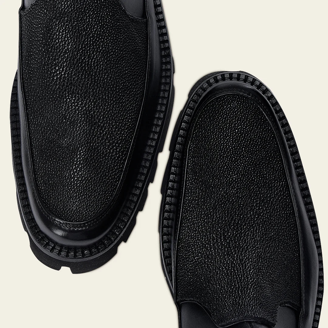 G97MTTS - Cuadra black vintage stingray booties for men