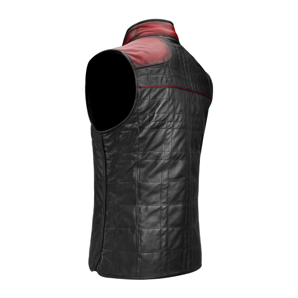 H278BOC - Cuadra black and red casual fashion sheepskin leather reversible vest for men-Kuet.us - Cuadra Boots - Western Cowboy, Casual Fashion and Dress Boots