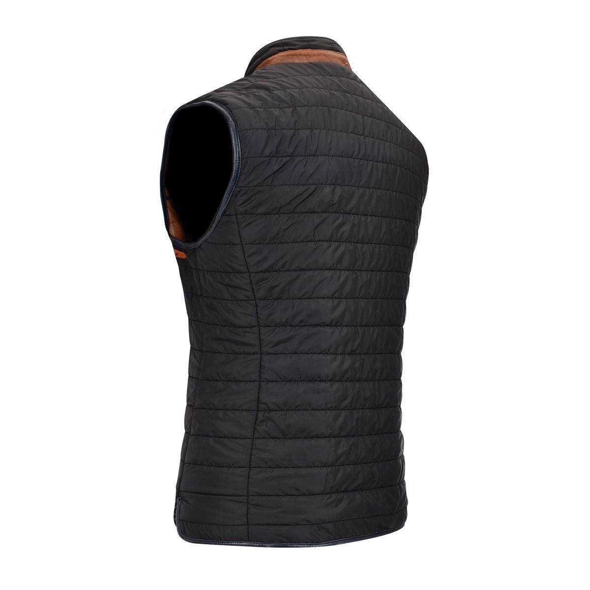H278BOC - Cuadra brown casual fashion sheepskin leather reversible vest for men-Kuet.us