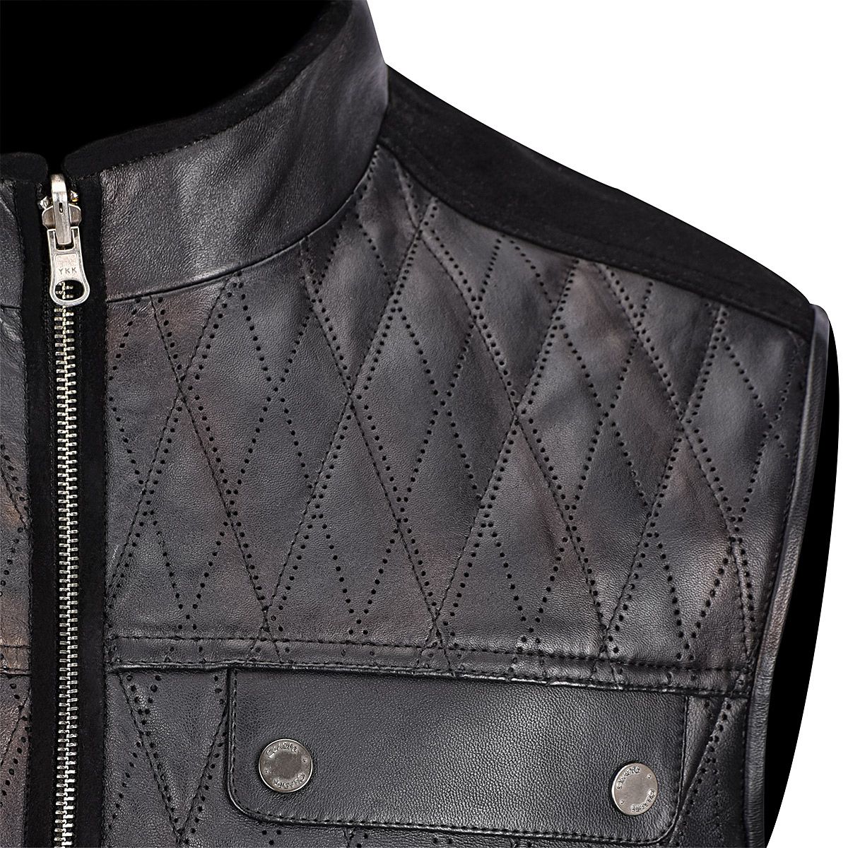 H302BOB- Cuadra black casual fashion reversible lambskin leather vest for men-Kuet.us - Cuadra Boots - Western Cowboy, Casual Fashion and Dress Boots