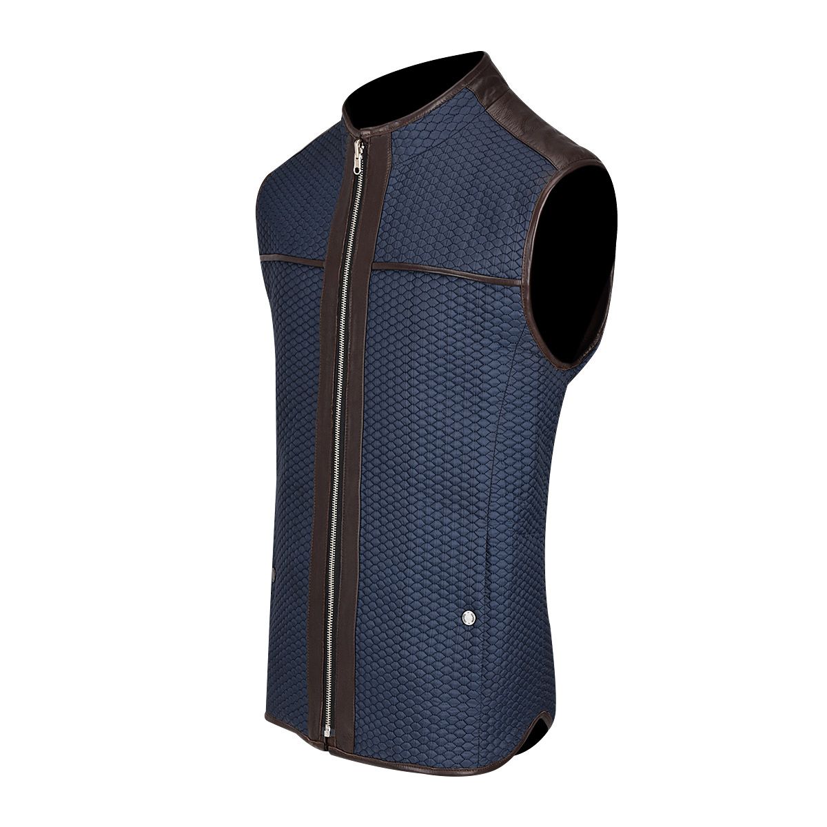H303COC - Cuadra brown casual fashion reversible lambskin leather vest for men-Kuet.us