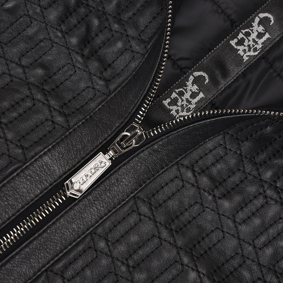 H310BOA - Cuadra Black Dress Casual Fashion Leather Jacket for Men