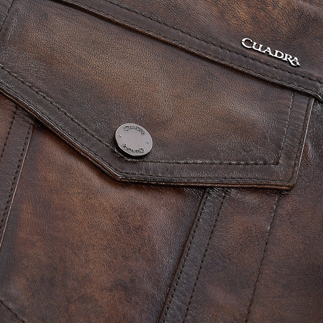H344COC - Cuadra chocolate casual fashion leather vest for men