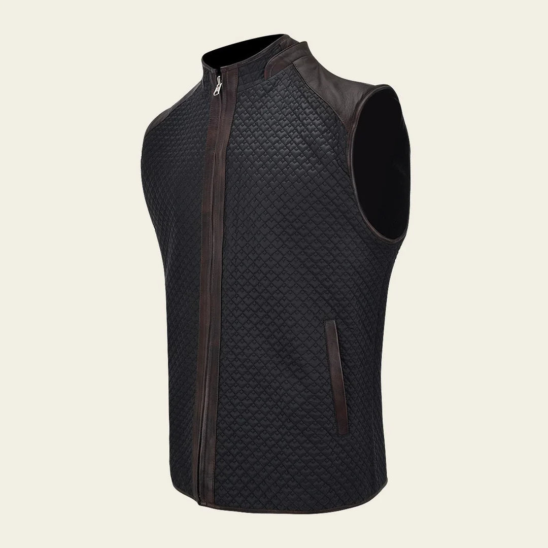 H344COC - Cuadra chocolate casual fashion leather vest for men