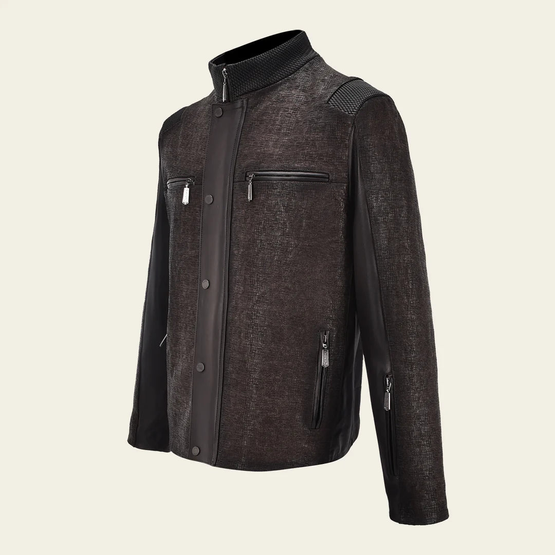 H349BOC - Cuadra moka casual fashion leather jacket for men
