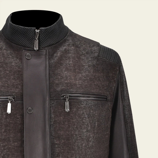 H349BOC - Cuadra moka casual fashion leather jacket for men