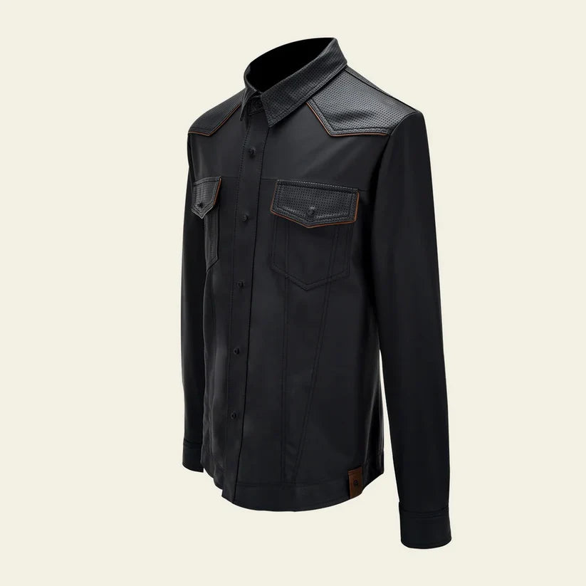 H352BOB - Cuadra black lambskin blouson shirt for men