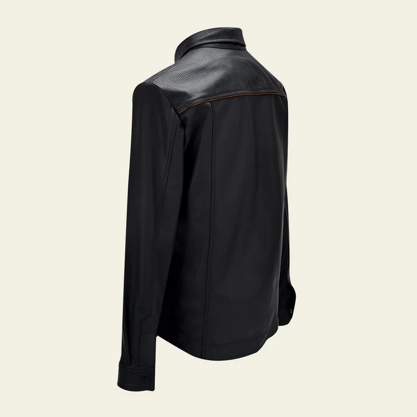 H352BOB - Cuadra black lambskin blouson shirt for men