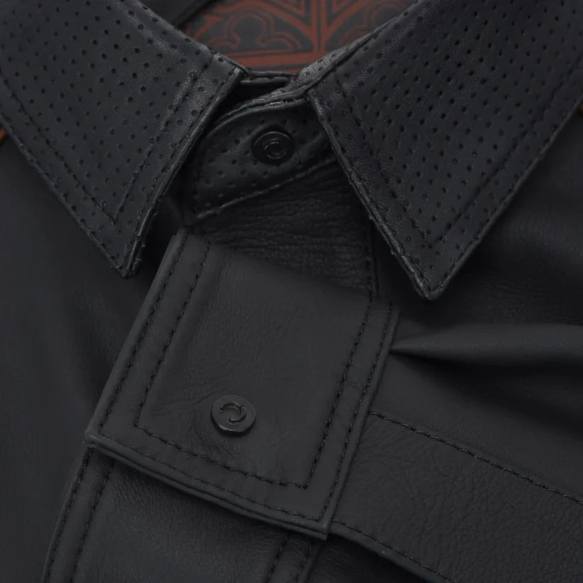 H352BOB - Cuadra black lambskin blouson shirt for men