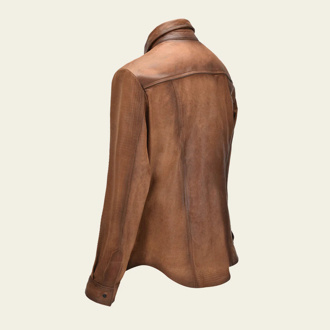 H356COC - Cuadra Honey Casual Fashion Lambskin Blouson Shirt for Men