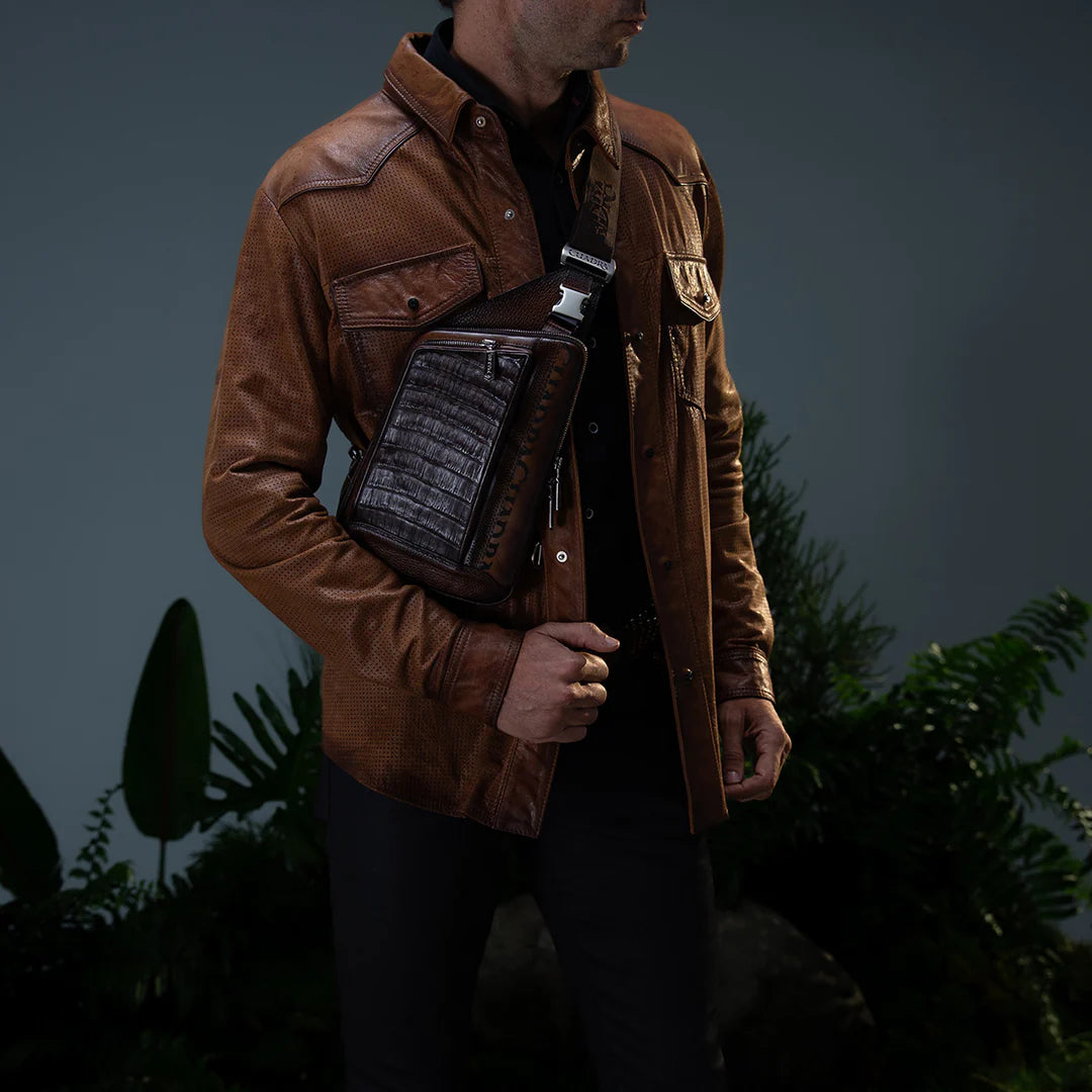 H356COC - Cuadra Honey Casual Fashion Lambskin Blouson Shirt for Men