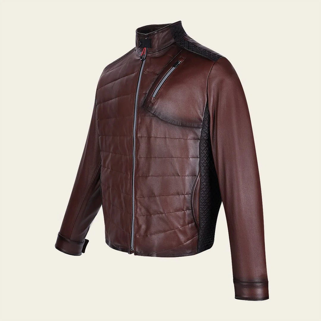 H364COC - Cuadra Brown Dress Casual Fashion Aviator Leather Jacket