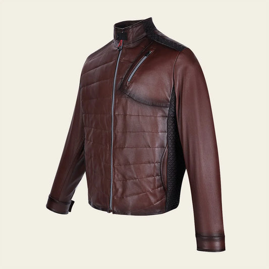 H364COC - Cuadra Brown Dress Casual Fashion Aviator Leather Jacket
