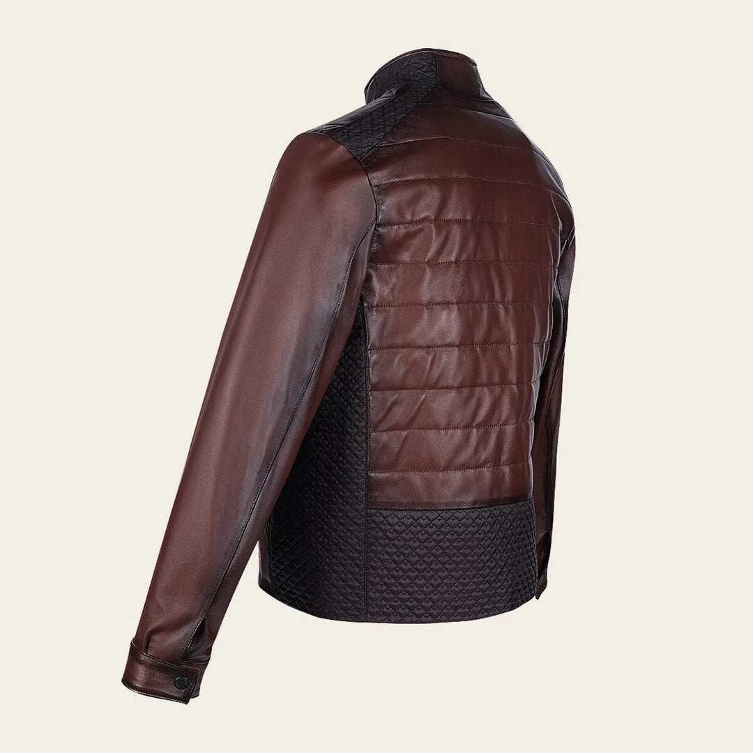 H364COC - Cuadra brown dress casual fashion aviator leather jacket for men