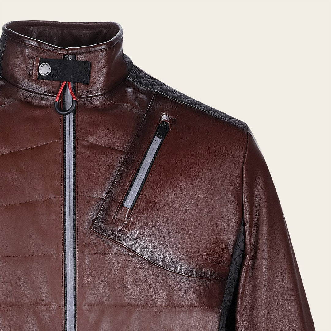 H364COC - Cuadra Brown Dress Casual Fashion Aviator Leather Jacket