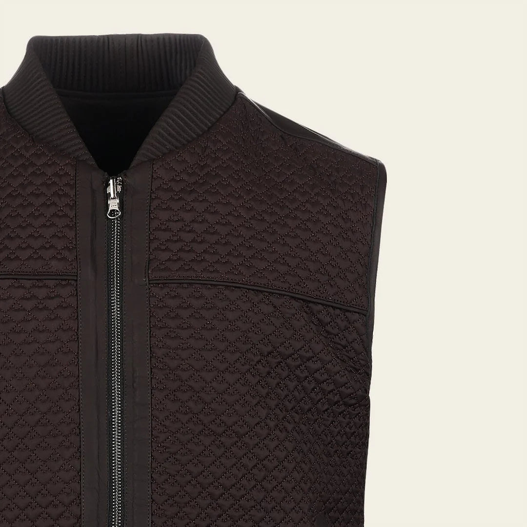 H369BOB - Cuadra Black Dress Casual Fashion Leather Vest for Men