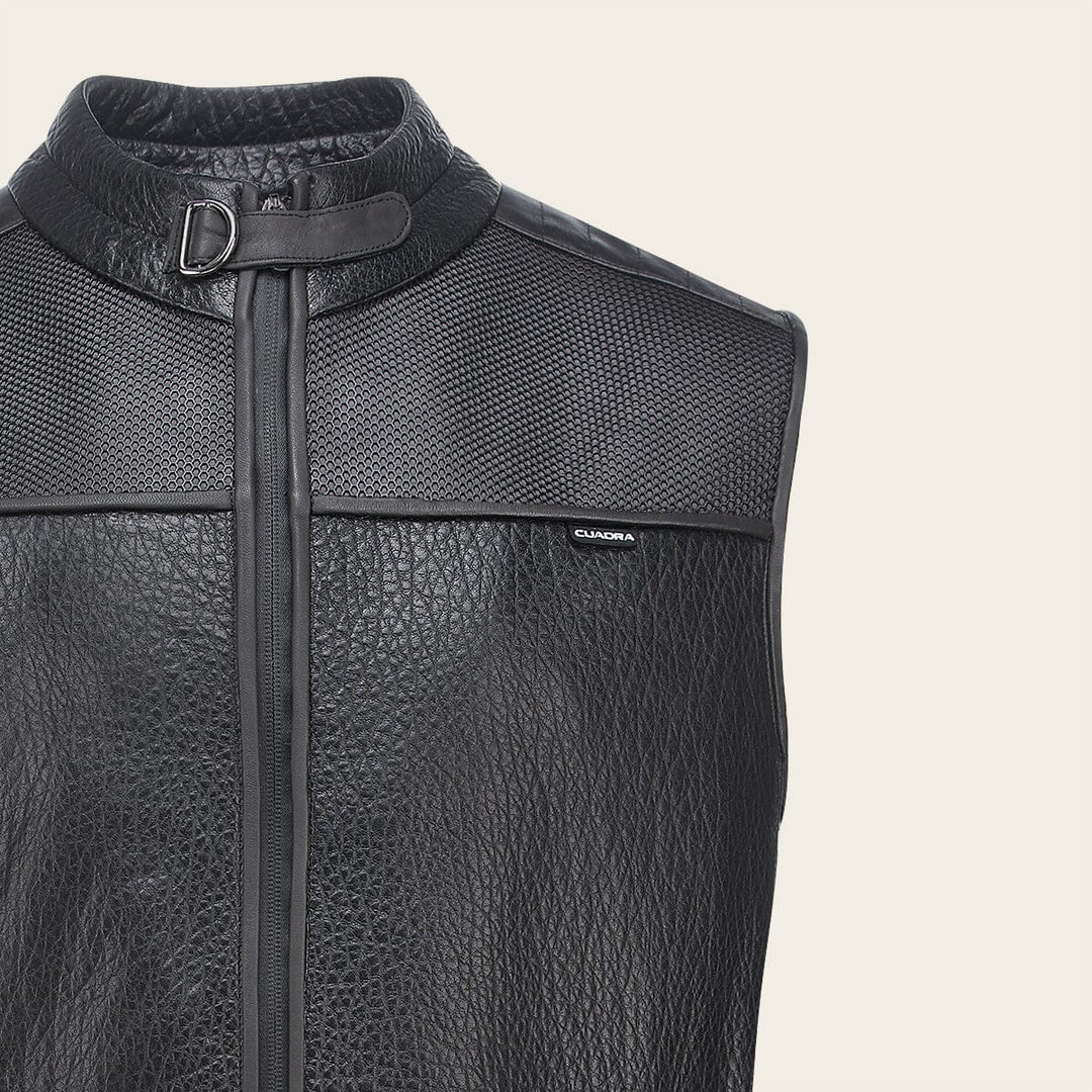 H385BOB - Cuadra black casual fashion lambskin jacket for men