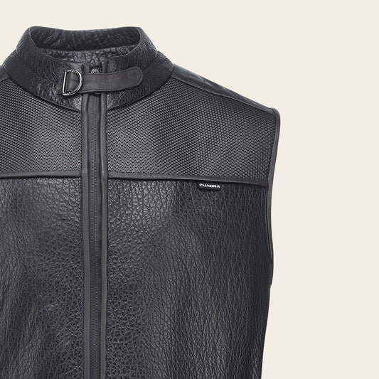 H385BOB - Cuadra black casual fashion lambskin jacket for men