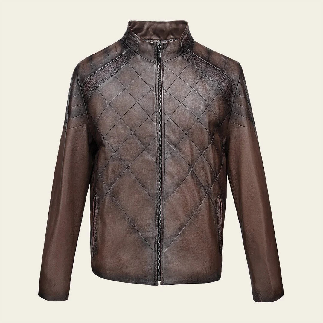 H386BOB - Cuadra brown casual fashion lambskin jacket for men