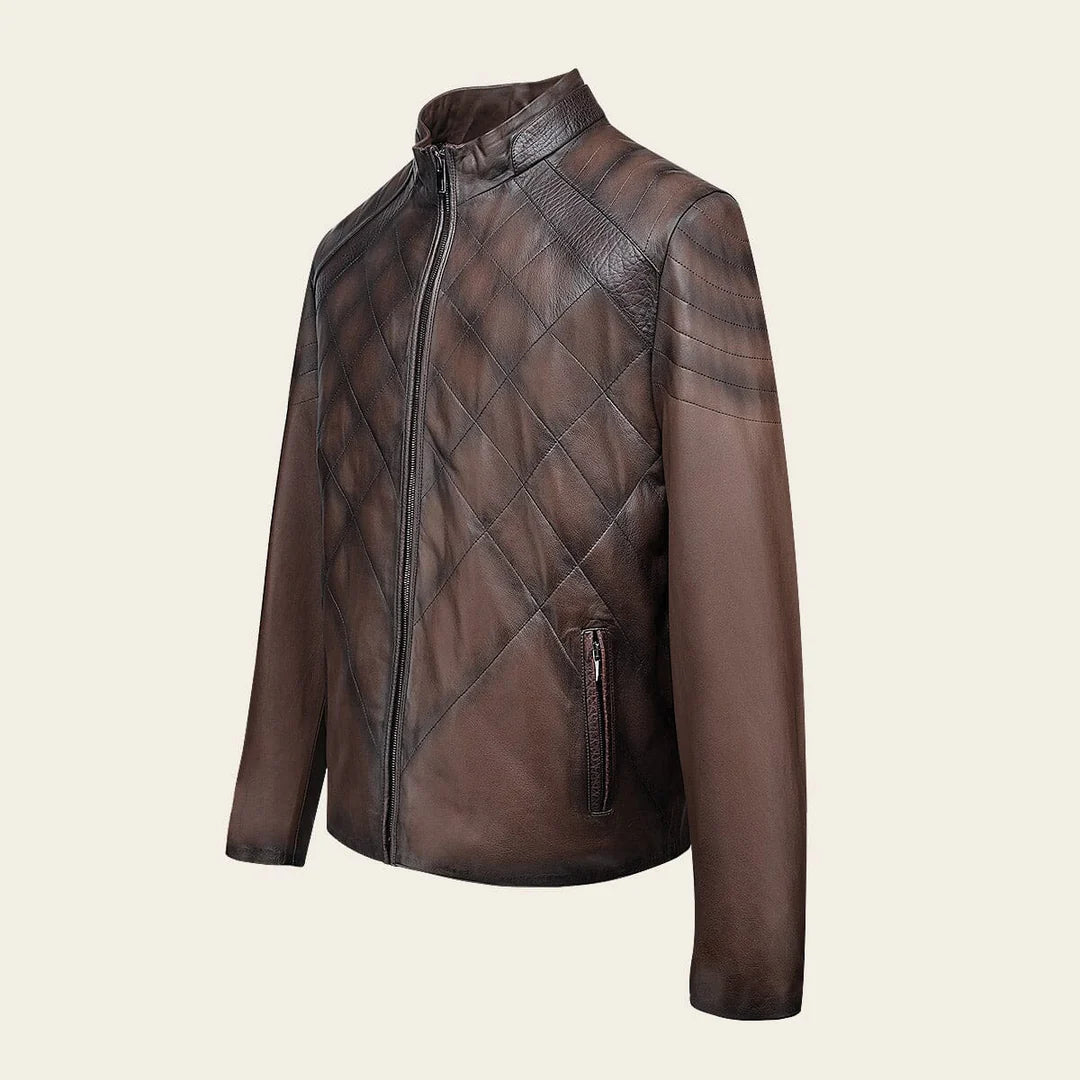 H386BOB - Cuadra brown casual fashion lambskin jacket for men