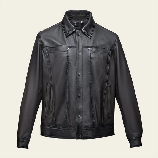 H387BOB - Cuadra chocolate casual fashion lambskin jacket for men
