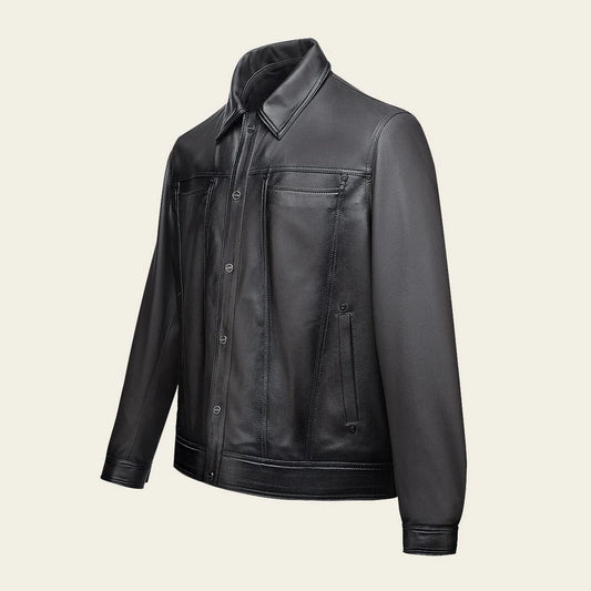 H387BOB - Cuadra Chocolate Casual Fashion Lambskin Jacket for Men